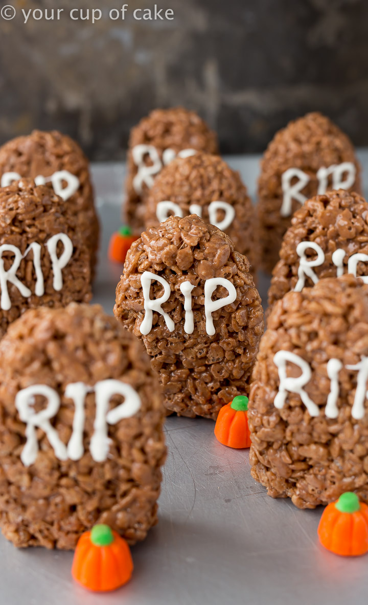 Tombstone Rice Krispie Treats for Halloween - Your Cup of Cake