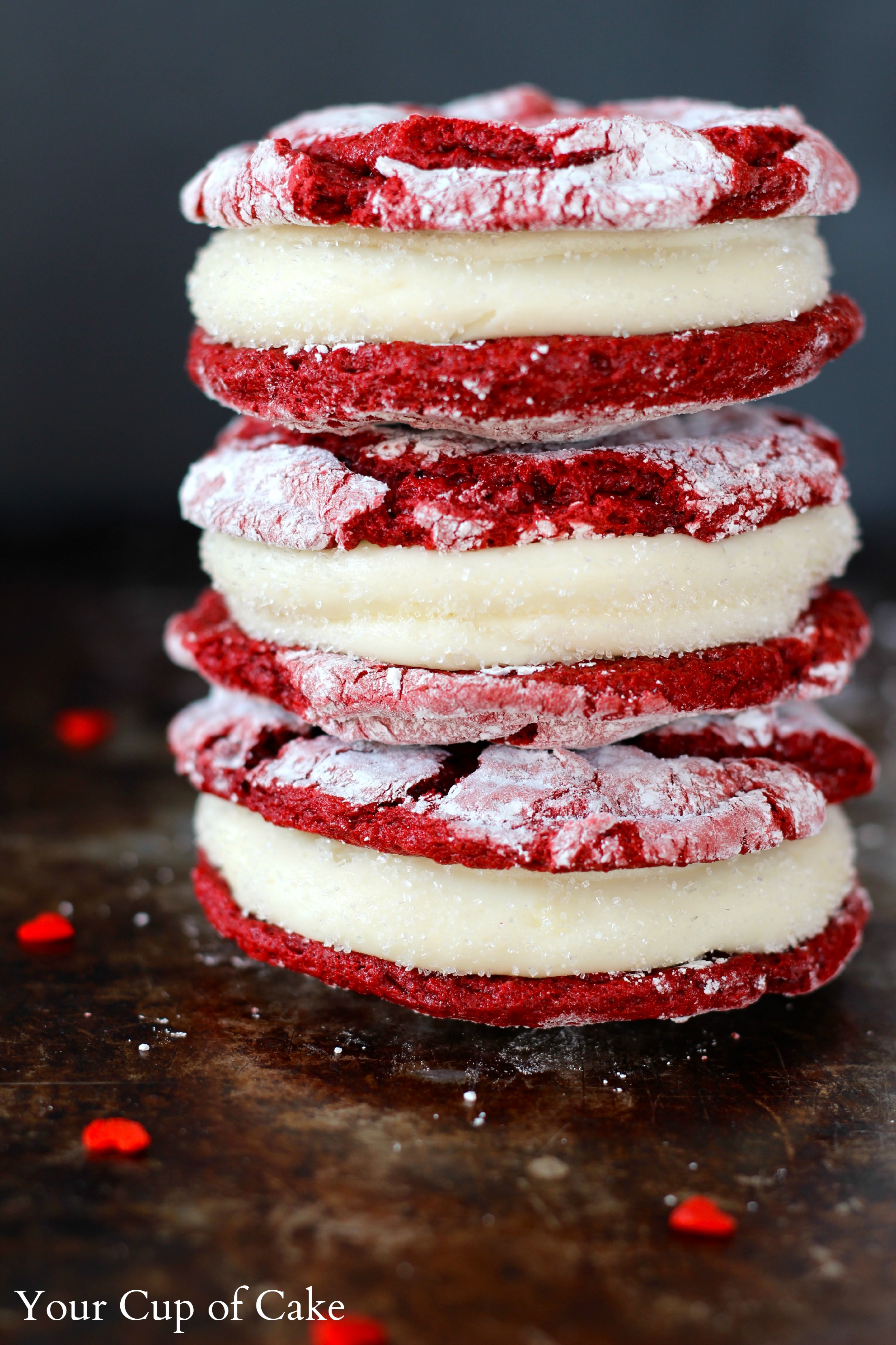 Red Velvet Sandwich Cookies - Sugar n' Spice Gals