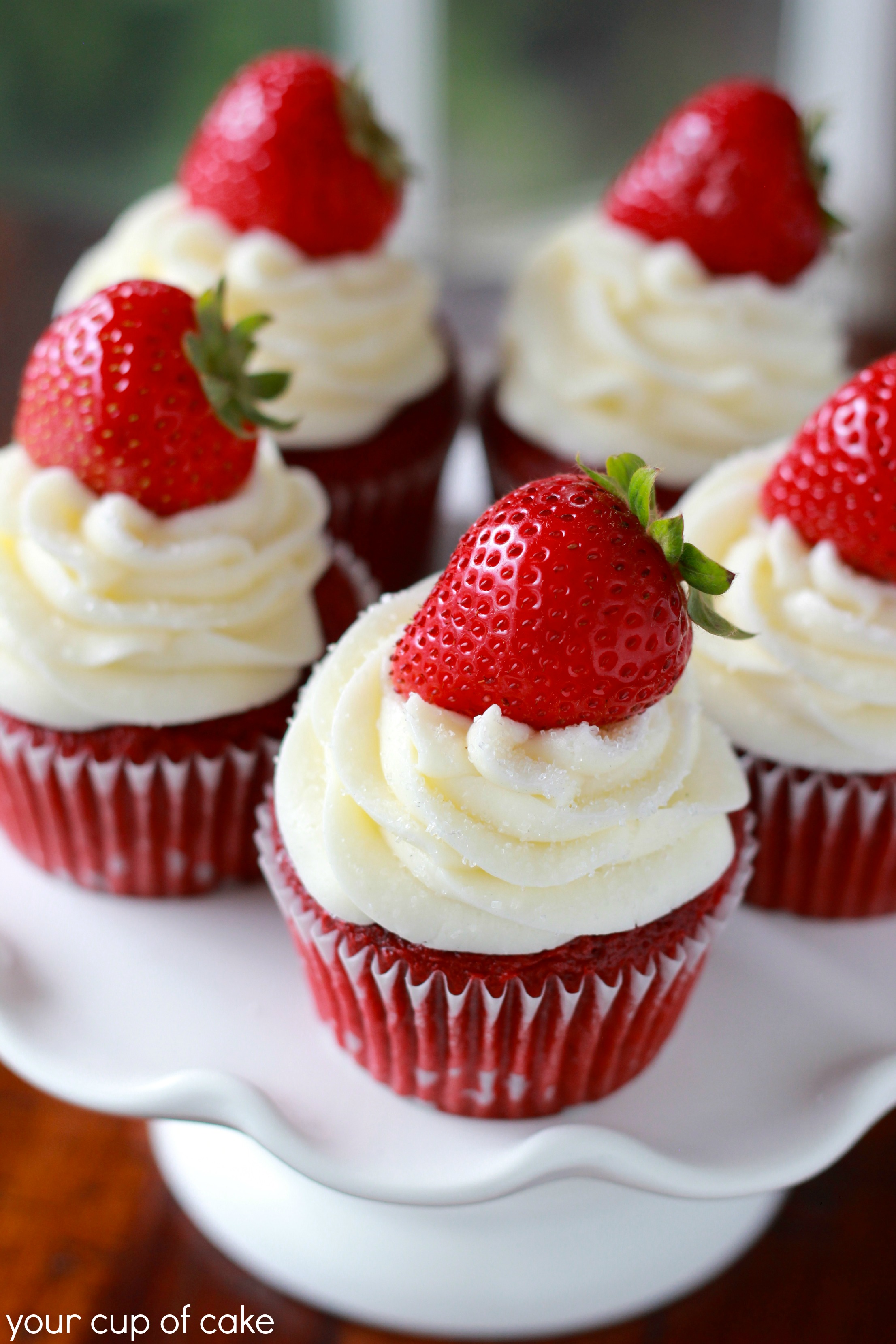 Strawberry Red Velvet Cupcakes - Your Cup of Cake