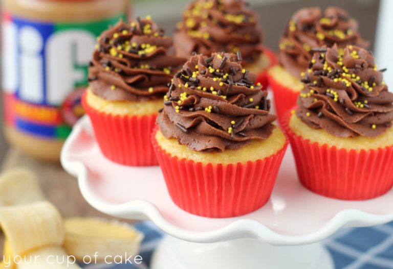 Banana Chocolate Peanut Butter Cupcakes Your Cup Of Cake 0854