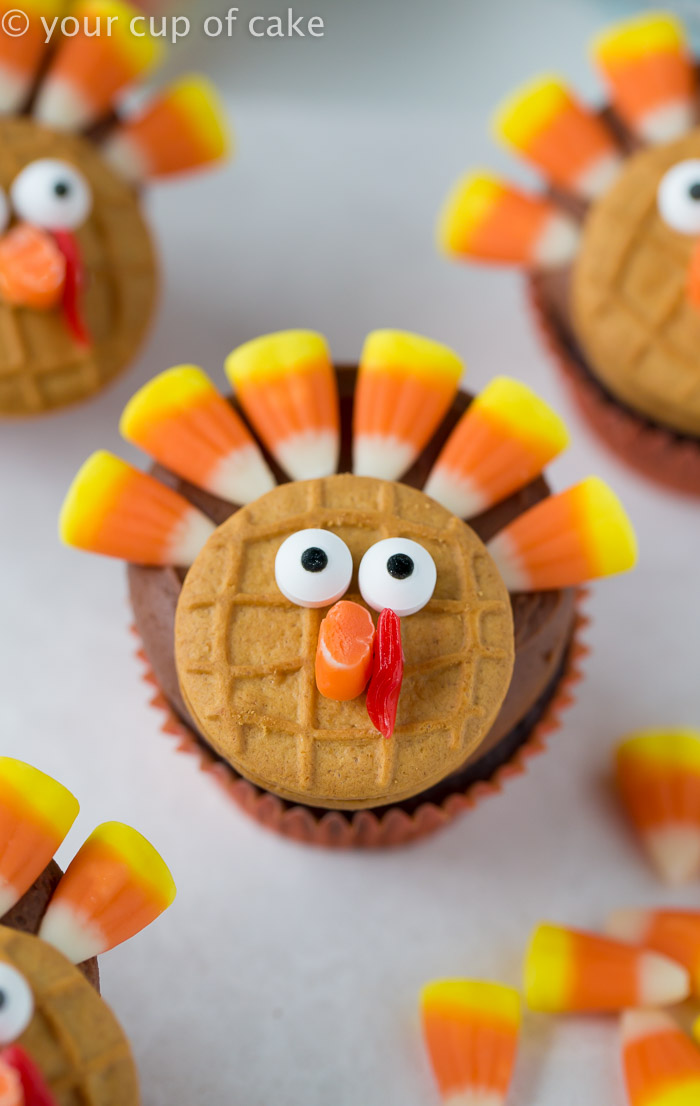 Turkey Cupcakes - Thanksgiving Cupcake Decorating - Your Cup of Cake