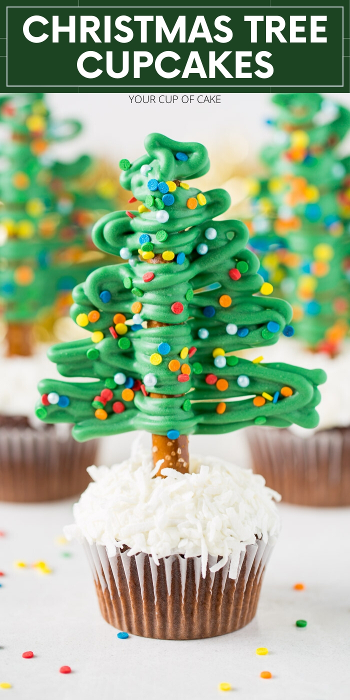 Easy Christmas Tree Cupcakes - Your Cup of Cake