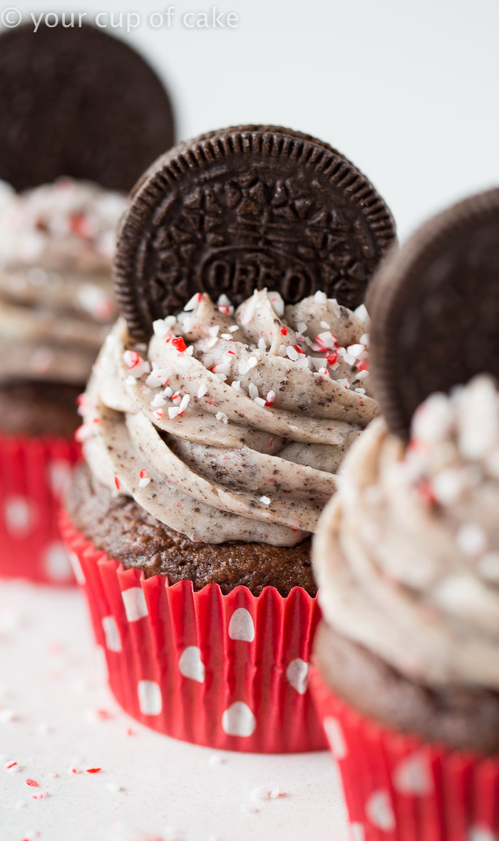 Candy Cane Oreo Cupcakes - Your Cup of Cake