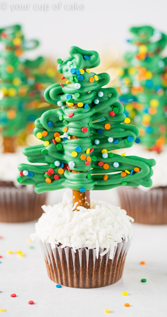 Easy Christmas Tree Cupcakes - Your Cup of Cake