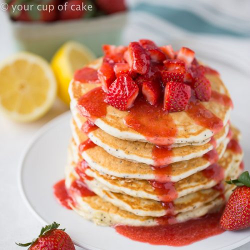 Strawberry Lemon Poppy Seed Pancakes