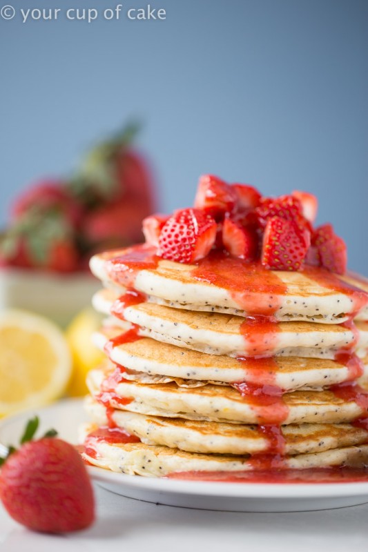 Strawberry Lemon Poppy Seed Pancakes