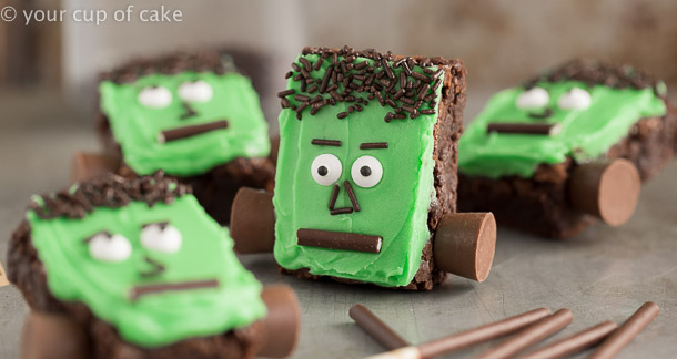 Frankenstein Brownies that are ALMOST too cute to eat! - Your Cup of Cake