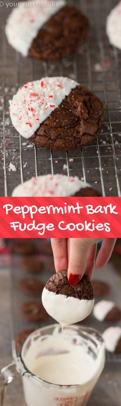 Peppermint Bark Fudge Cookies - Your Cup of Cake