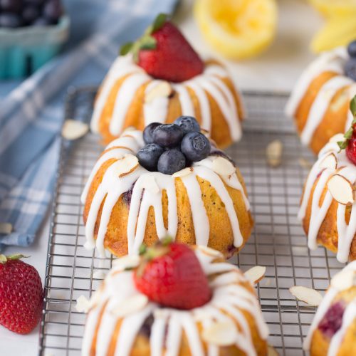 Blueberry Almond Mini Bundt Cakes - Your Cup of Cake