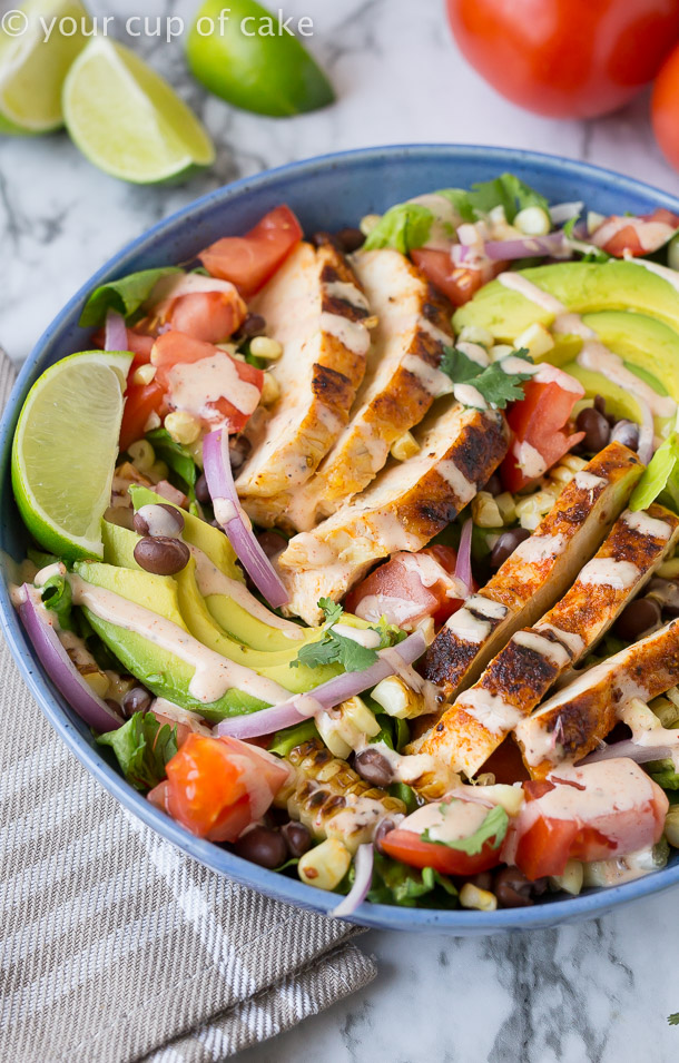 Chipotle Southwest Chicken Salad + 30-Second Dressing - Your Cup of Cake