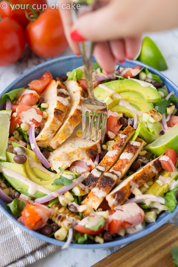 Chipotle Southwest Chicken Salad + 30-Second Dressing - Your Cup of Cake
