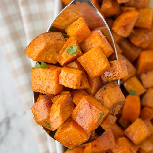 Cinnamon Roasted Sweet Potatoes - Your Cup of Cake