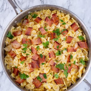 Easy One Pot Bacon Alfredo Pasta - Your Cup Of Cake