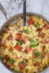 Easy One Pot Bacon Alfredo Pasta - Your Cup Of Cake