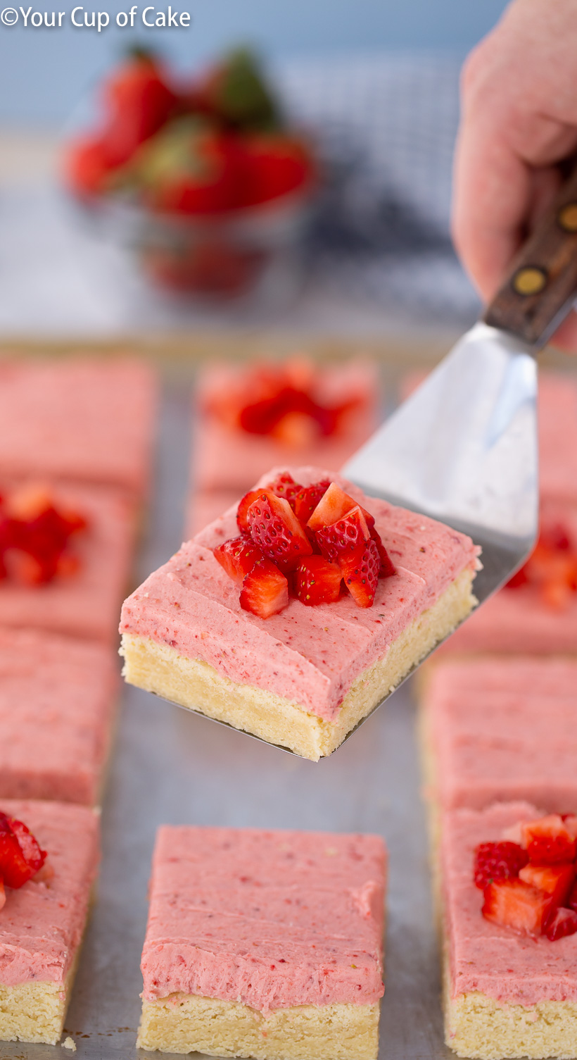 Strawberry Sugar Cookie Bars - Your Cup of Cake