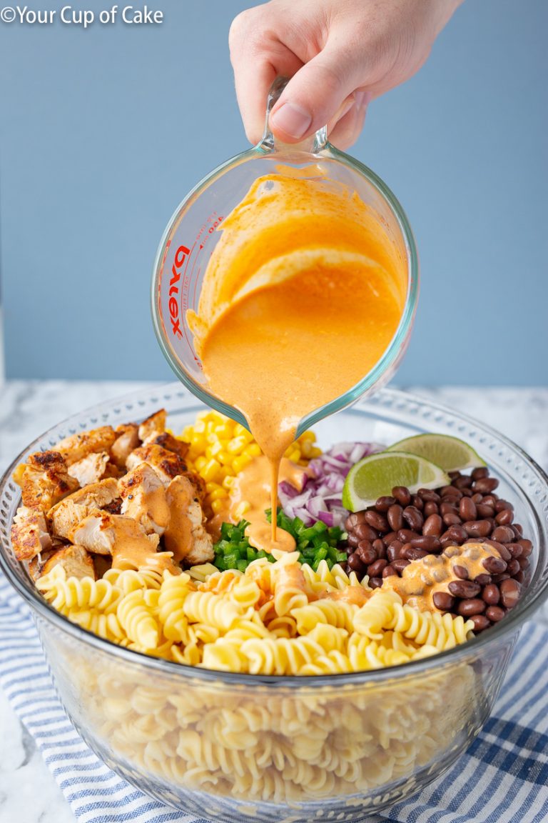 Zesty Chicken Enchilada Pasta Salad - Your Cup Of Cake