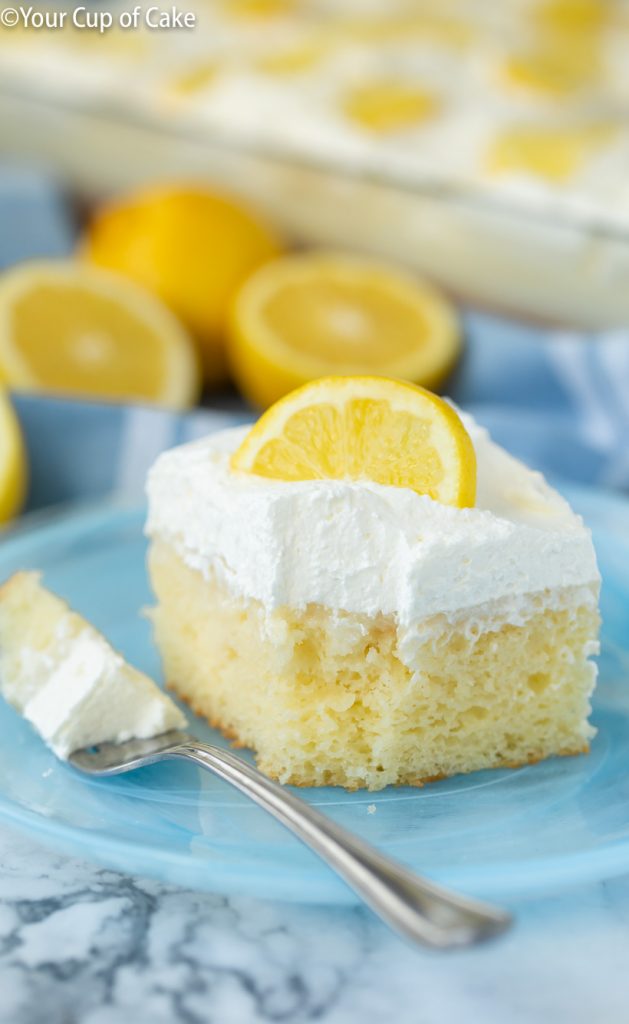 Easy Lemon Cream Poke Cake - Your Cup of Cake