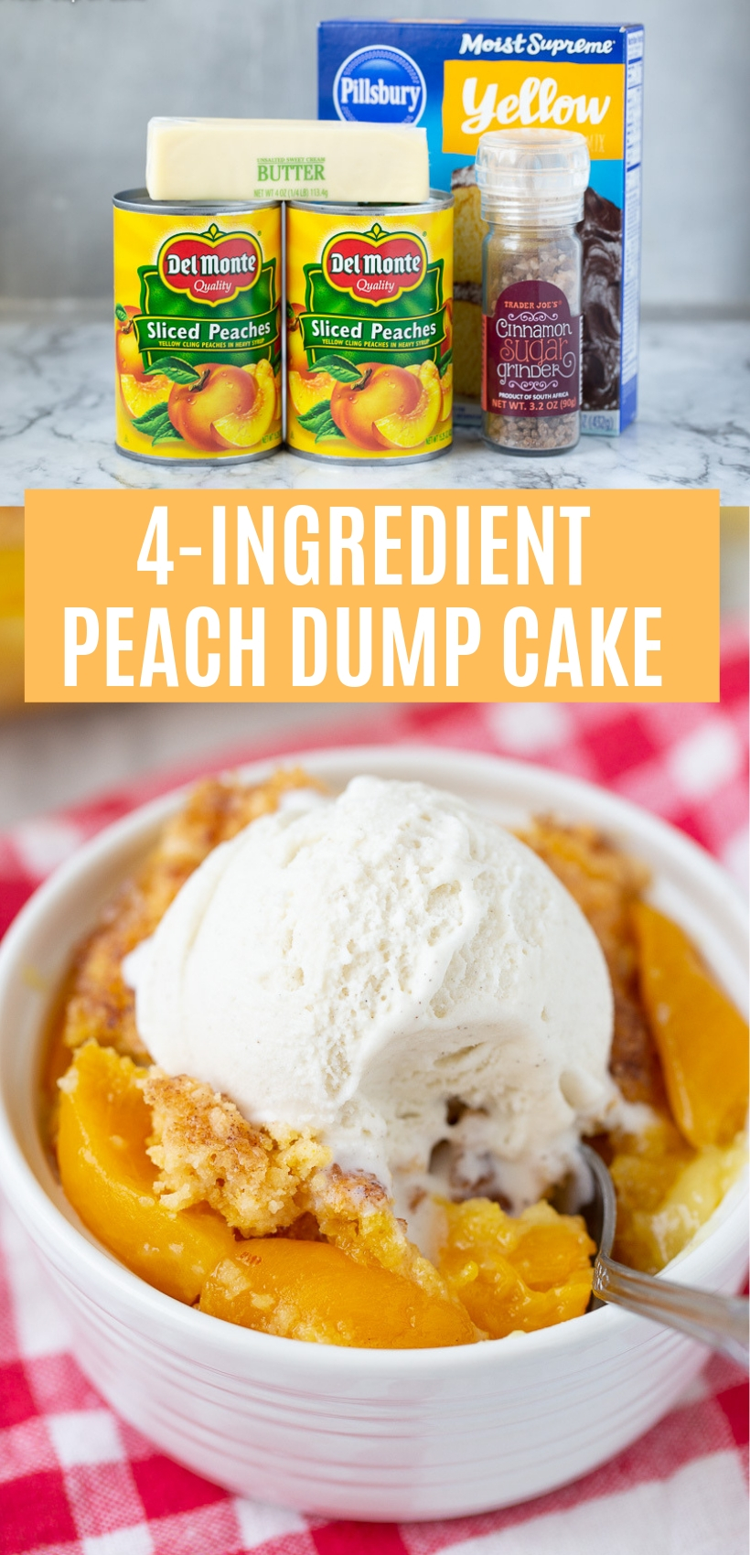 4 Ingredient Peach Dump Cake - Your Cup of Cake