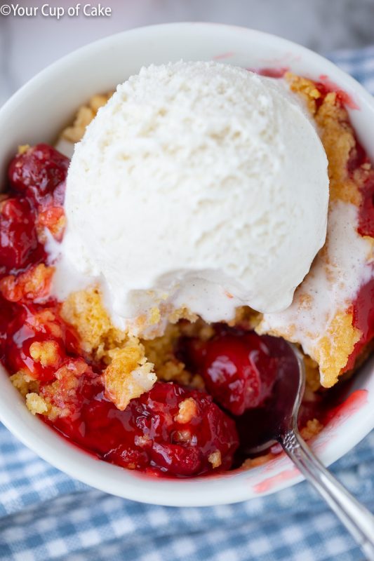 Easy Cherry Dump Cake (4 Ingredients) - Your Cup of Cake