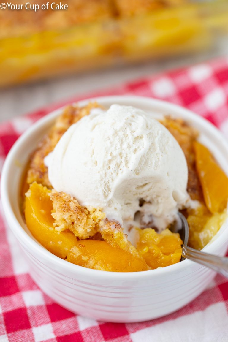 4 Ingredient Peach Dump Cake - Your Cup of Cake